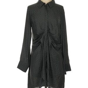 Steve Madden subtle black/gray cheetah print wrap-front dress
